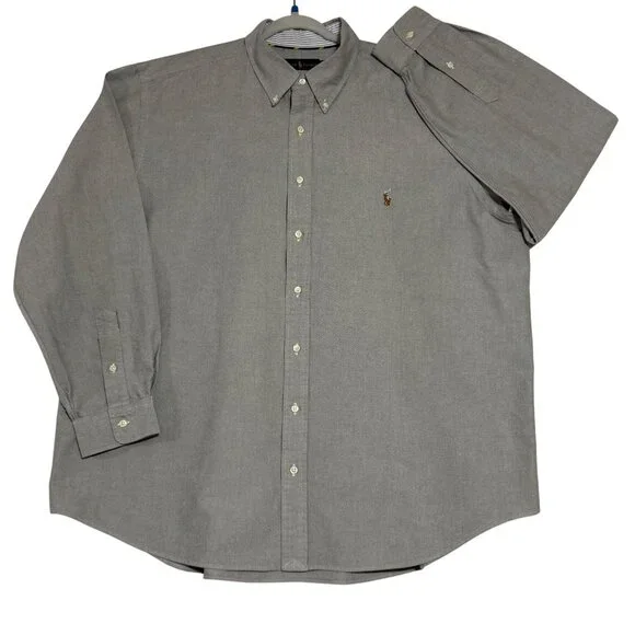 * SOLD * NEW Ralph Lauren Mens 2XB Gray Button-Down Oxford Shirt - Picture 3 of 9